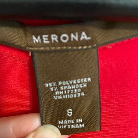 Vibrant Red Women's S Wrap Dress Bright Colorful V Neck Flattering ub1-36 - Picture 5 of 10